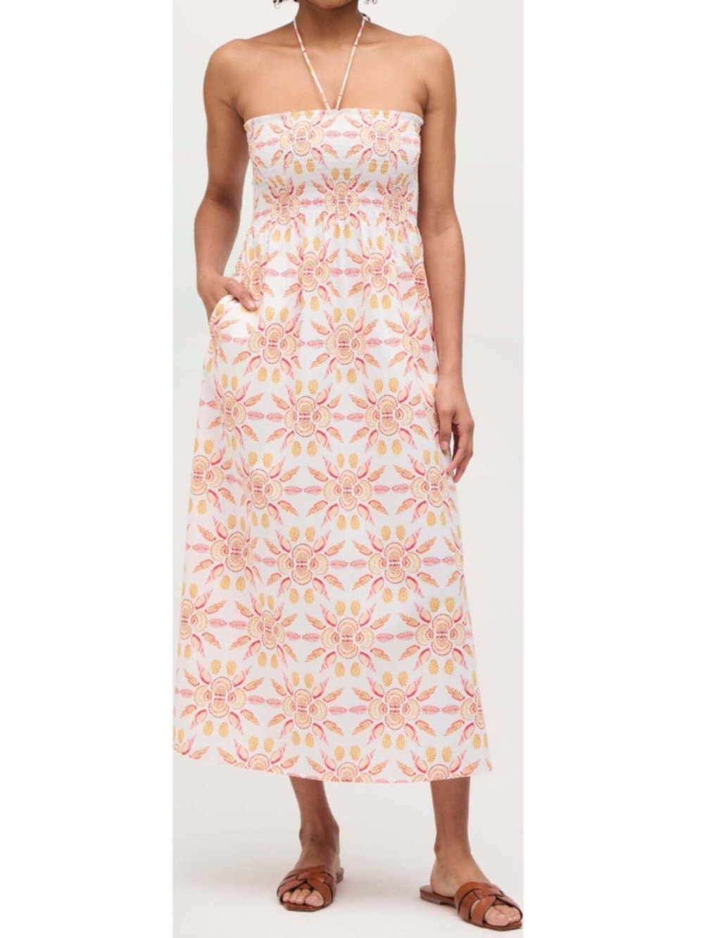 Hill House Home The Lucy Nap Dress in Orange Shell Mosaic